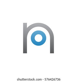initial letter logo no, on, o inside n rounded lowercase blue gray