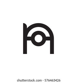 initial letter logo no, on, o inside n rounded lowercase black monogram