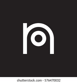 initial letter logo no, on, o inside n rounded lowercase white black background