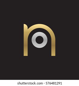initial letter logo no, on, o inside n rounded lowercase logo gold silver