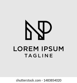 initial letter logo NP, PN, logo template 