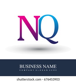 initial letter logo NQ colored red and blue, Vector logo design template elements for your business or company identity