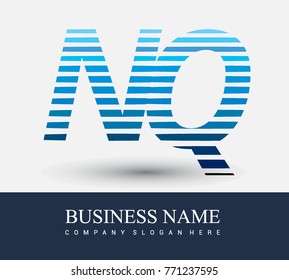 initial letter logo NQ colored blue with striped compotition, Vector logo design template elements for your business or company identity

