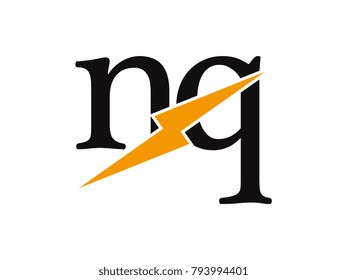Initial letter logo nq lowercase thunder vector design