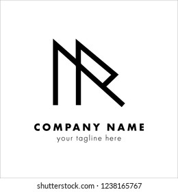 initial letter logo nr, rn, logo template