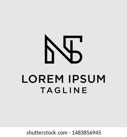 initial letter logo NS, SN, logo template