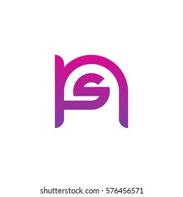 initial letter logo ns, sn, s inside n rounded lowercase purple pink