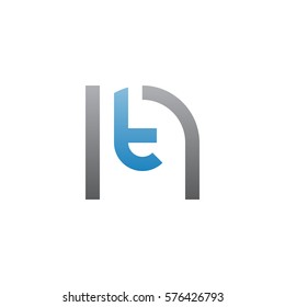 initial letter logo nt, tn, t inside n rounded lowercase blue gray