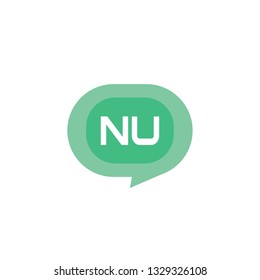 Initial Letter Logo NU Template Vector Design