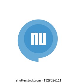Initial Letter Logo NU Template Vector Design