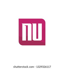 Initial Letter Logo NU Template Vector Design