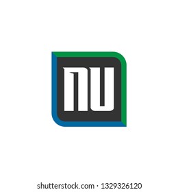 Initial Letter Logo NU Template Vector Design