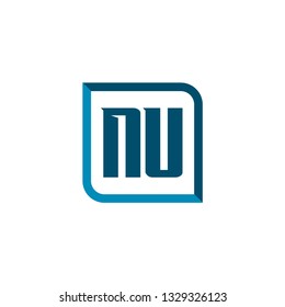 Initial Letter Logo NU Template Vector Design