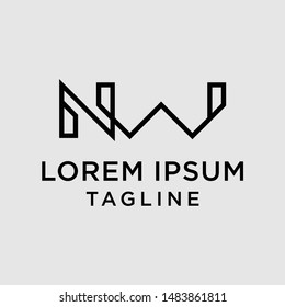 initial letter logo NW, WN, logo template 