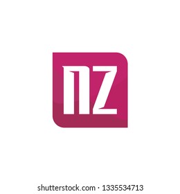 Initial Letter Logo NZ Template Vector Design