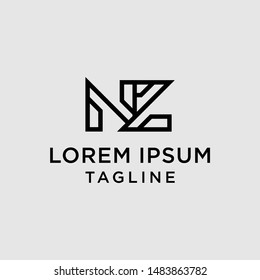 initial letter logo NZ, ZN, logo template