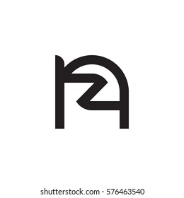 initial letter logo nz, zn, z inside n rounded lowercase black monogram