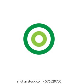 initial letter logo o inside circle shape, oo, o inside o rounded lowercase green flat