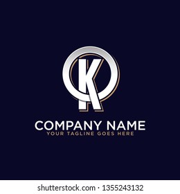 initial letter logo OK with circle shape, It is good for your business company or corporate