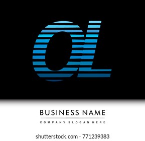 initial letter logo OL colored blue with striped compotition, Vector logo design template elements for your business or company identity
