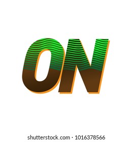 initial letter logo ON colored green and brown with striped composition, Vector logo design template elements for your business or company identity