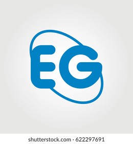initial letter eg logo on white background