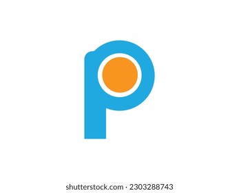 initial letter logo op, po, p inside o rounded lowercase white  background