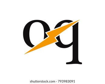 Initial letter logo oq lowercase thunder vector design