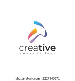 Initial Letter A Logo Orange, Purple And Blue. Colorful Vector modern elegant Logo Design Template Element