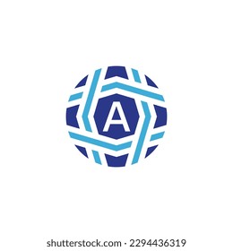 Initial letter A logo ornamental modern frame emblem