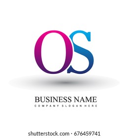initial letter logo OS colored red and blue, Vector logo design template elements for your business or company identity