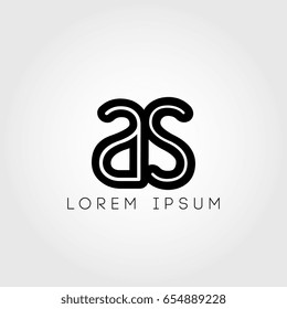 initial letter logo as outline lowercase black logotype