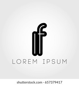 initial letter logo if outline lowercase black logotype