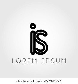 initial letter logo is outline lowercase black logotype