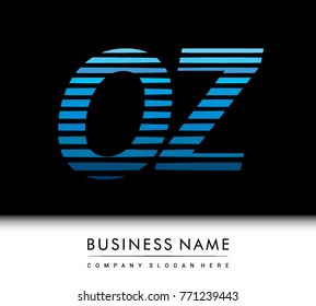 initial letter logo OZ colored blue with striped compotition, Vector logo design template elements for your business or company identity
