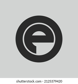 initial letter logo P inside circle shape, OP, PO, P inside O rounded upper case black monogram
