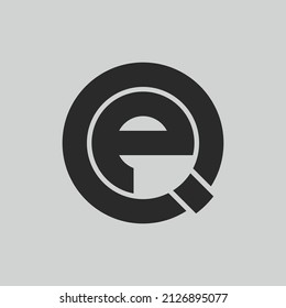 initial letter logo P inside circle shape, QP, PQ, P inside Q rounded upper case black monogram