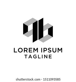 initial letter logo PB, BP, logo template