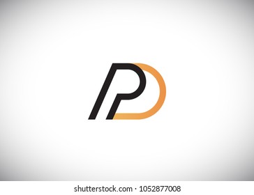 initial letter logo pd, dp, logo template