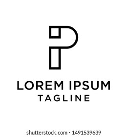 initial letter logo PI, IP, logo template 