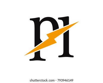 Initial letter logo pl lowercase thunder vector design