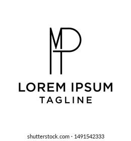 initial letter logo PM, MP, logo template