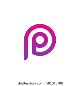 initial letter logo pp, p inside p rounded lowercase purple pink