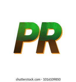 initial letter logo PR colored green and brown with striped composition, Vector logo design template elements for your business or company identity


