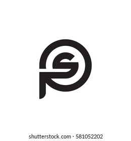initial letter logo ps, sp, s inside p rounded lowercase black monogram