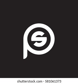 initial letter logo ps, sp, s inside p rounded lowercase white black background