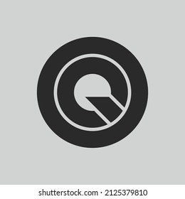 initial letter logo Q inside circle shape, OQ, QO, Q inside O rounded upper case black monogram