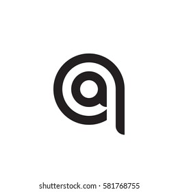 initial letter logo qa, aq, a inside q rounded lowercase black monogram