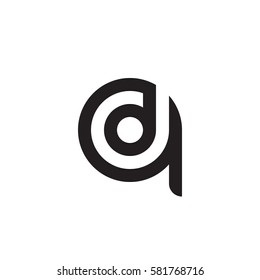 initial letter logo qd, dq, d inside q rounded lowercase black monogram