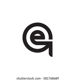 initial letter logo qe, eq, e inside q rounded lowercase black monogram